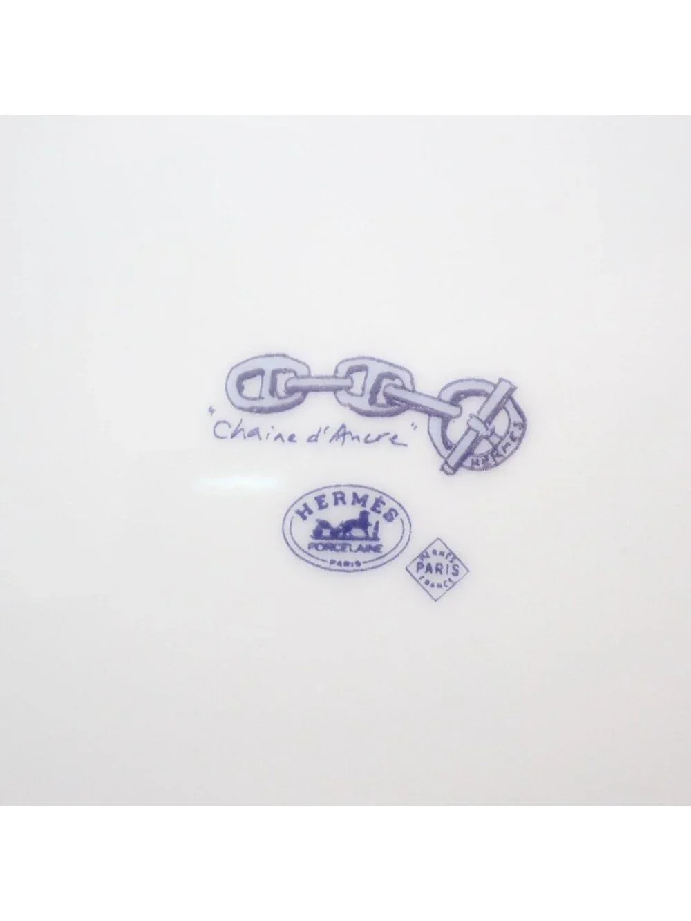 Hermes Chaine D'Ancre Dinner Plate Porcelain White Pawn